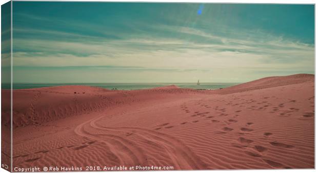 Pink dunes of Maspalomas  Canvas Print by Rob Hawkins
