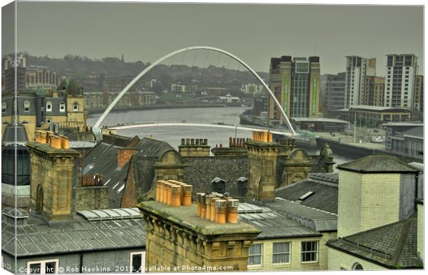Rooftops upon Tyne Canvas Print by Rob Hawkins