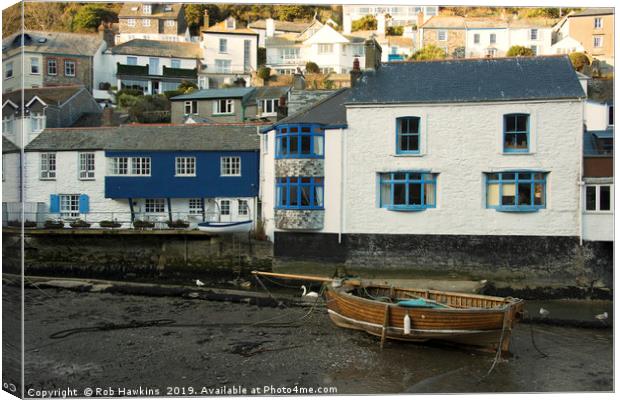 Polperro Cottages Canvas Print by Rob Hawkins