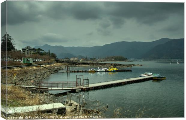 Lake Kawaguchi Canvas Print by Rob Hawkins