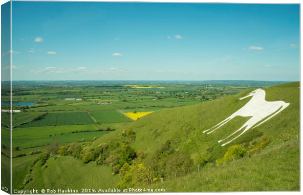 The White Horse of Westbury Canvas Print by Rob Hawkins