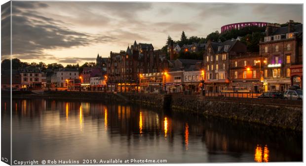 Oban Reflected  Canvas Print by Rob Hawkins