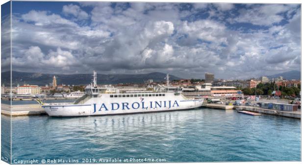 Split Ferry Skyline Canvas Print by Rob Hawkins