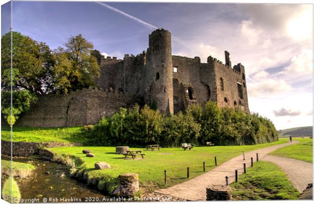 Laugharne Castle  Canvas Print by Rob Hawkins