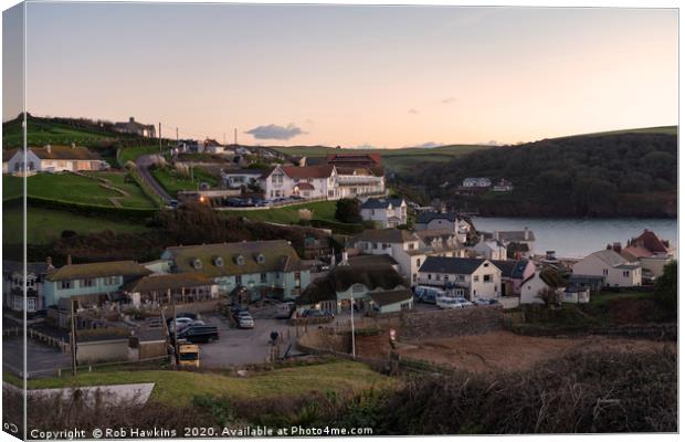 Hope Cove Twylight Canvas Print by Rob Hawkins