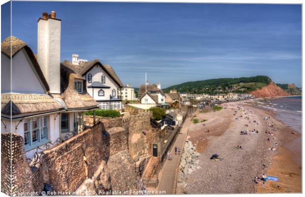 Sidmouth Summer Seascape Canvas Print by Rob Hawkins