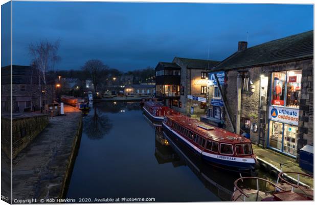 Skipton Wharf by night  Canvas Print by Rob Hawkins