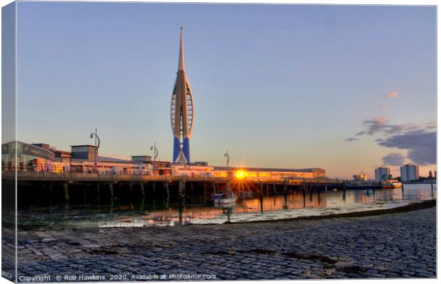 Spinaker Tower Twylight Canvas Print by Rob Hawkins