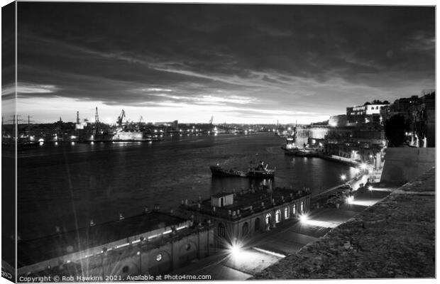 Valetta Grey Sunset Canvas Print by Rob Hawkins