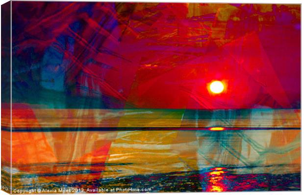 Red Sunset Canvas Print by Alexia Miles