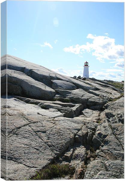 Peggy's Cove lighthouse Canvas Print by Corinna  Summerill