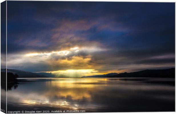 Sunset on Loch Fyne Canvas Print by Douglas Kerr