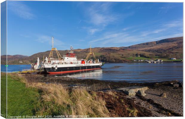 Loch Dunvegan ferry, Rhubodach Colintraive, Isle of Bute. Canvas Print by Douglas Kerr