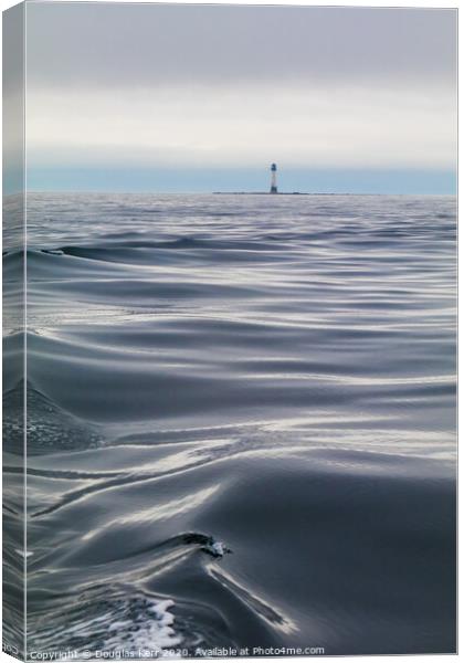 Bell Rock Lighthouse across the waves Canvas Print by Douglas Kerr