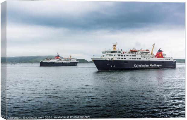 MV Isle of Mull & MV Isle of Lewis car ferries in Oban. Canvas Print by Douglas Kerr