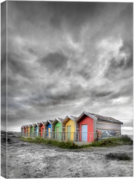 Blyth Beach Huts Canvas Print by Mike Sherman Photog