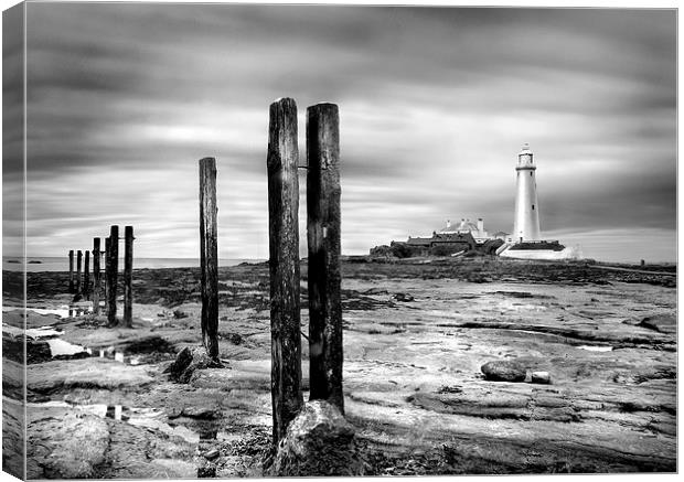 St. Marys Lighthouse Whitley Bay Canvas Print by Mike Sherman Photog