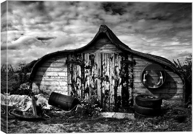 Boat Shed, Holy Island Canvas Print by Mike Sherman Photog