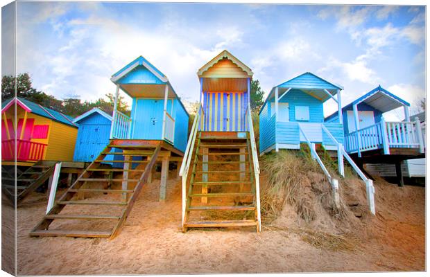 Wells-Next-The-Sea Beach Huts Canvas Print by Mike Sherman Photog