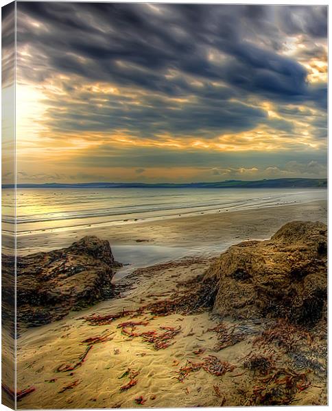 Boswinger beach ... Cornwall Canvas Print by Mike Sherman Photog