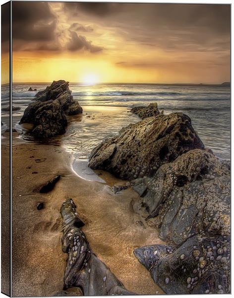 Sunset in Cornwall Canvas Print by Mike Sherman Photog