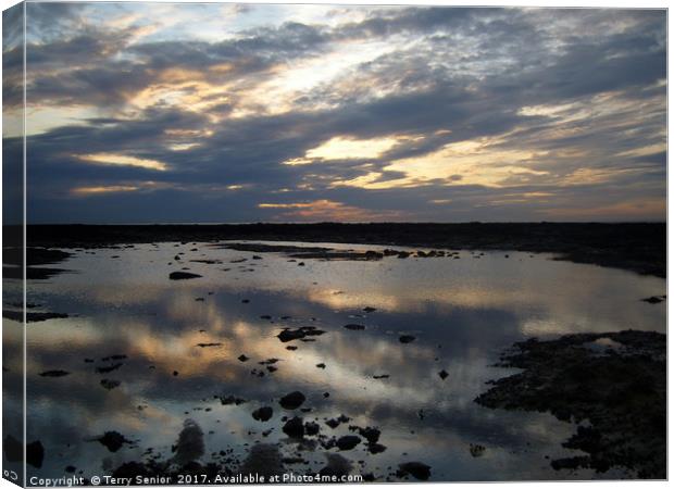 Dusk on the Kent Coast Canvas Print by Terry Senior