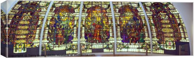Panorama Stained glass memorial Canvas Print by Terry Senior