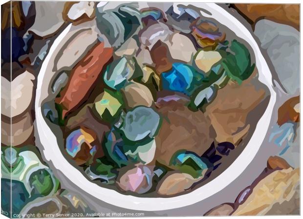 Watercolour Vector Painted Glass Canvas Print by Terry Senior