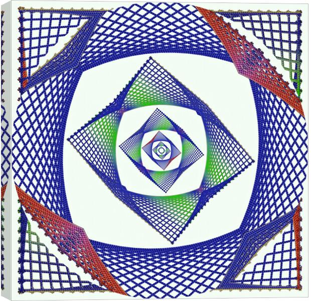 A Digital kaleidoscope of String Art Canvas Print by Terry Senior