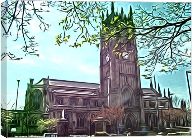 Leeds Parish Church Digital Art Canvas Print by Terry Senior