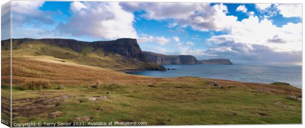 Neist Point, Moonen Bay, Isle of Skye Canvas Print by Terry Senior