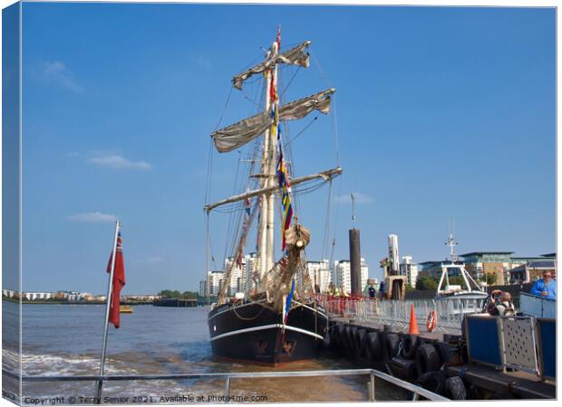 Lady of Avenel, London, Royal Borough of Greenwich, Tall Ships Regatta, Canvas Print by Terry Senior