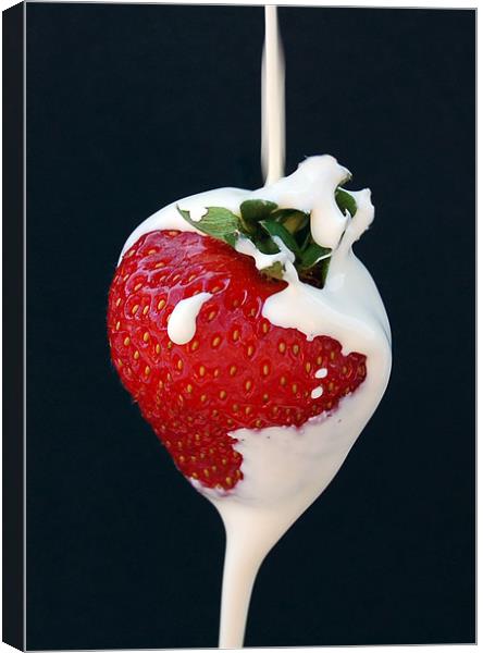 Strawberry & Cream Canvas Print by Mike Routley