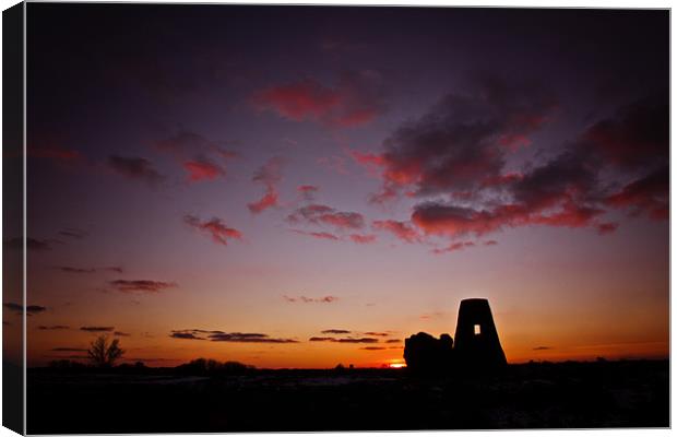 Sunset at St Benets Abbey, Norfolk Canvas Print by Paul Macro