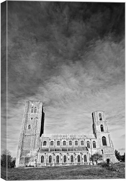 Wymondham Abbey Mono with Big Sky Canvas Print by Paul Macro