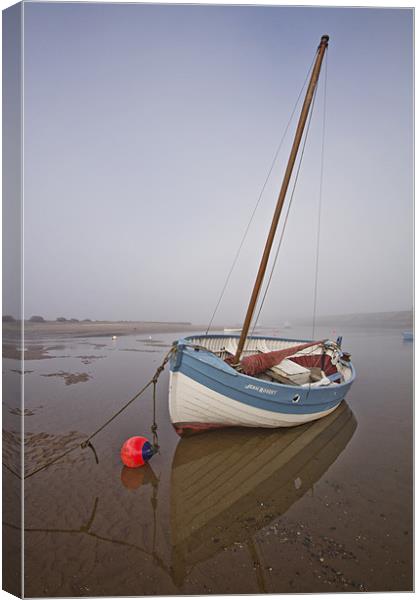 Mist over Burham Overy Staithe Canvas Print by Paul Macro