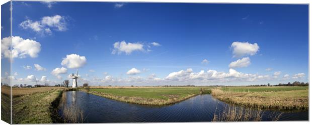 Thurne Mill Panoramic Canvas Print by Paul Macro