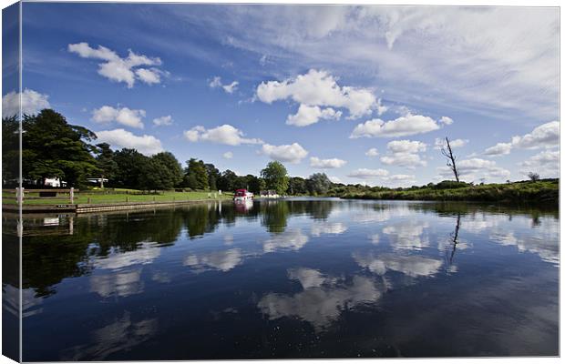 Bure Reflections in Coltishall Canvas Print by Paul Macro
