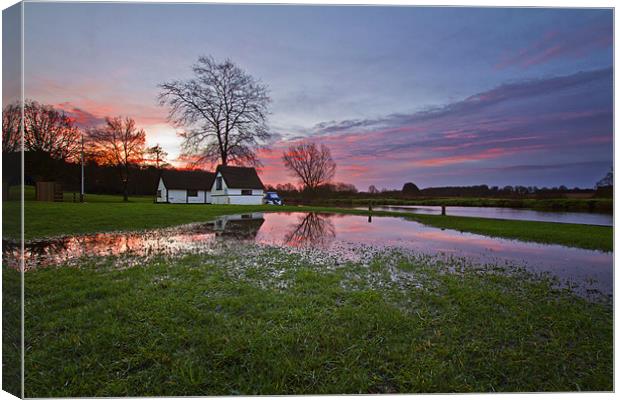 Coltishall Flood Reflections Canvas Print by Paul Macro