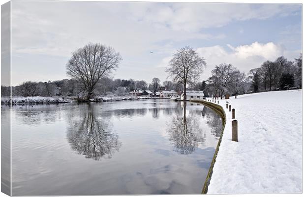 Winter reflections in Coltishall Canvas Print by Paul Macro