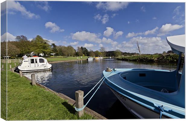 Moored up in Coltishall Canvas Print by Paul Macro