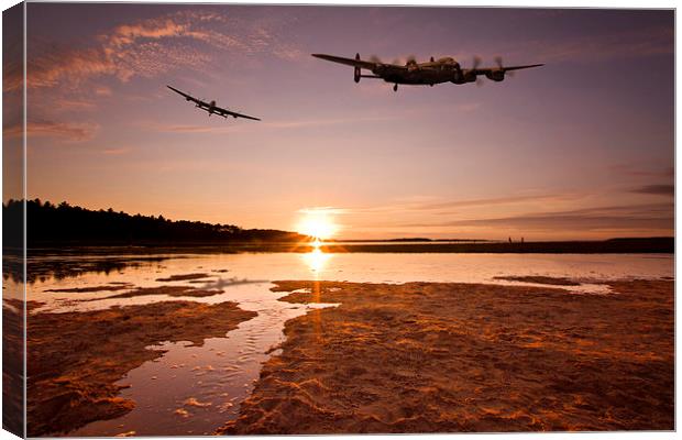 Two Lancasters over Holkham Canvas Print by Paul Macro