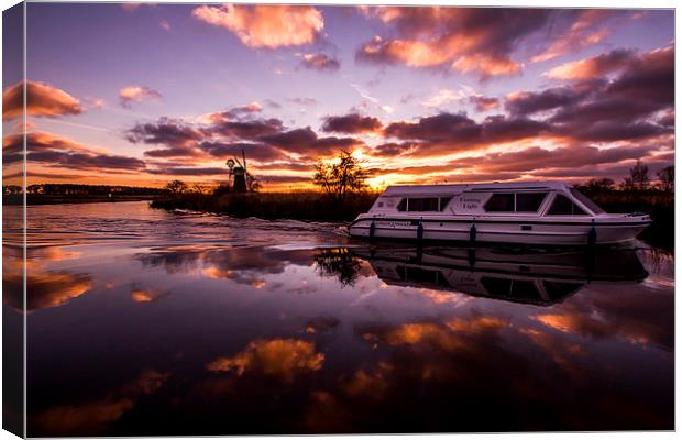 Evening Light on the Norfolk Broads Canvas Print by Paul Macro