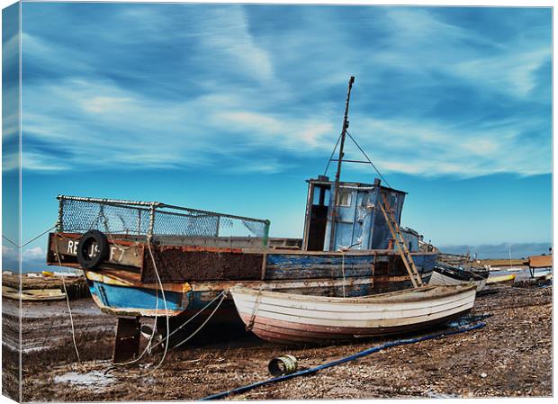 Brancaster Staithe at Low Tide Canvas Print by Paul Macro