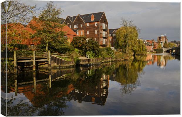 River Wensum Reflection in Norwich Canvas Print by Paul Macro