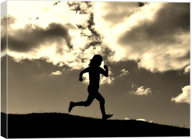 Running in the hills Canvas Print by Simon Deane