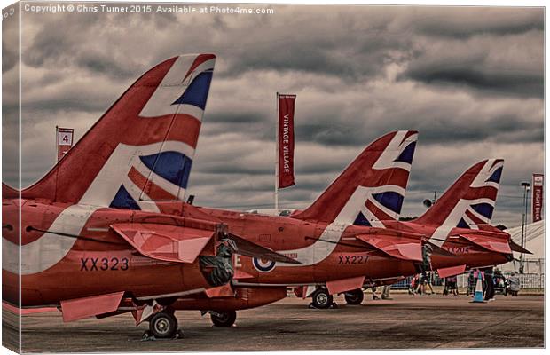 RIAT 2015 - Red Arrows on the ground Canvas Print by Chris Turner