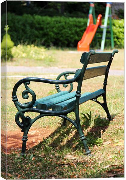 The Park Bench Canvas Print by Chris Turner