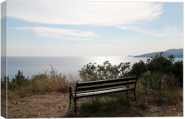 Clifftop Bench Canvas Print by Chris Turner