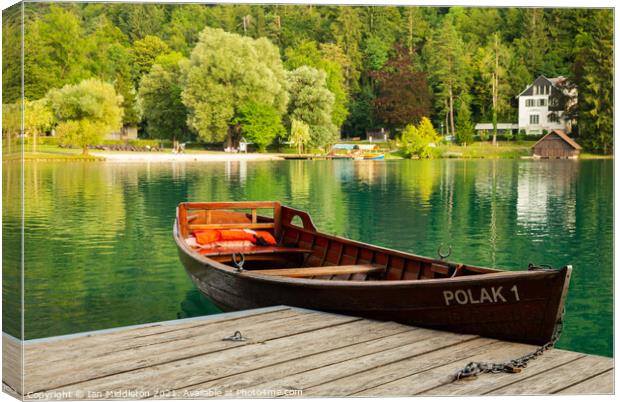 Summer morning at Lake Bled Canvas Print by Ian Middleton